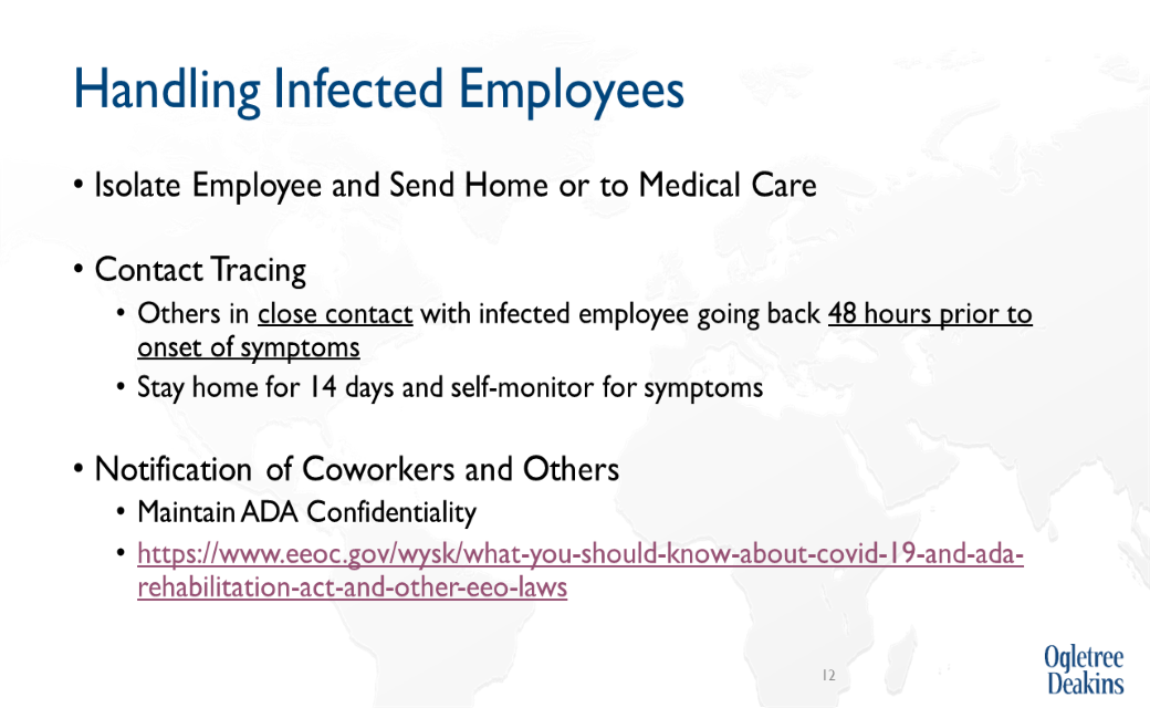 Handling Infected Employees