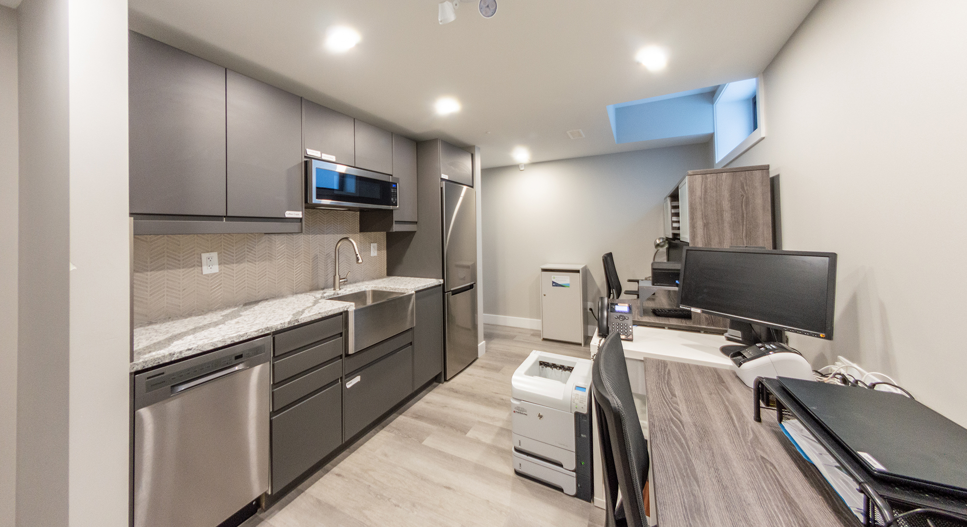 Kitchenette and work area lower floor