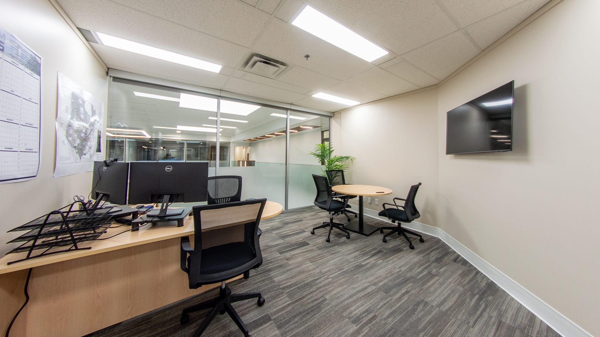Perimeter office facing Atrium