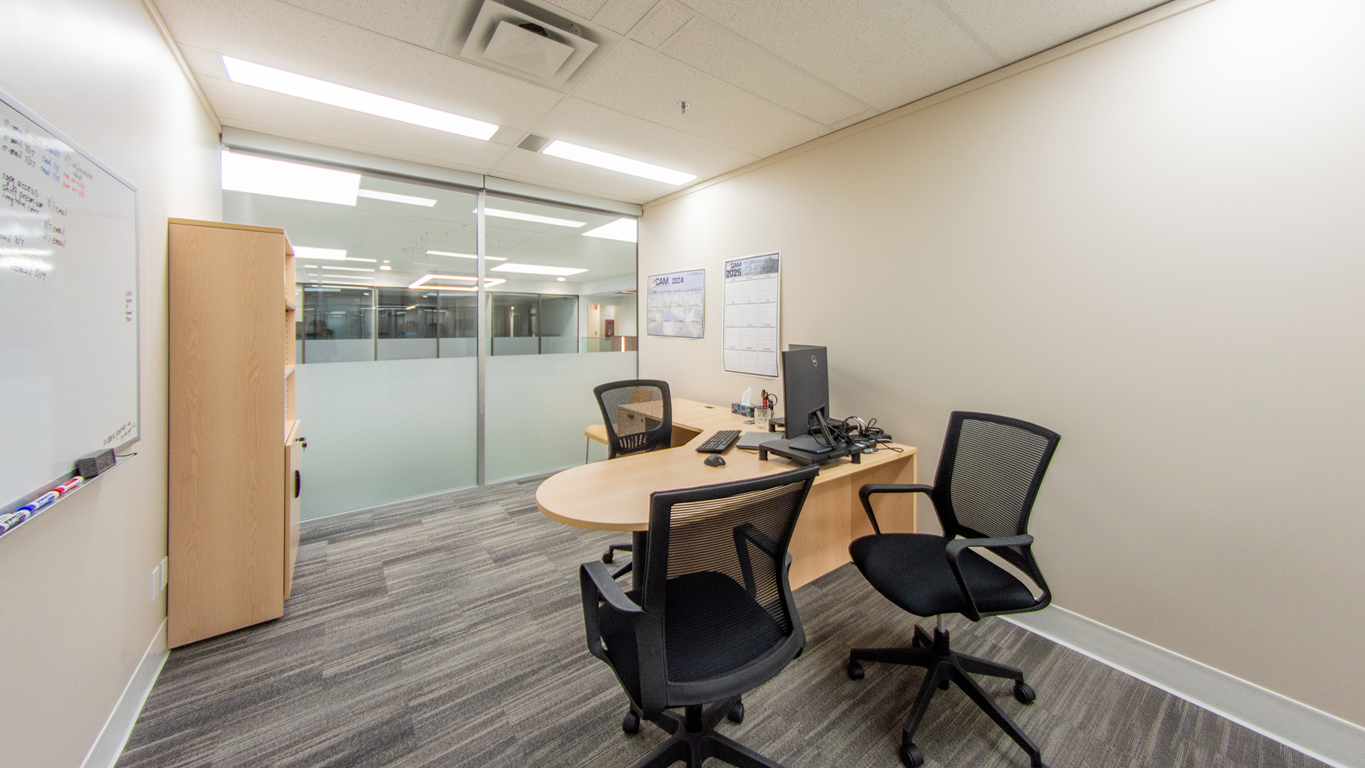Perimeter office facing Atrium