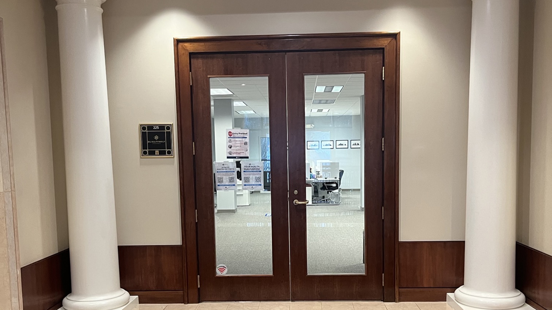 Interior image of suite entrance