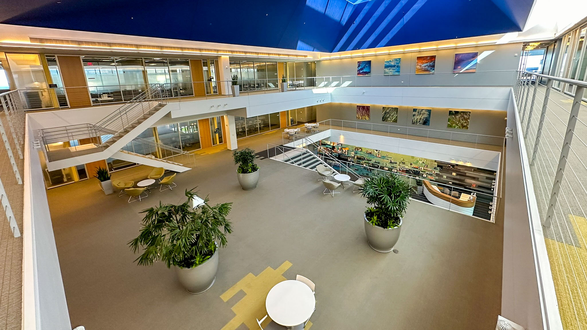 Birds eye view of main area of ASA building
