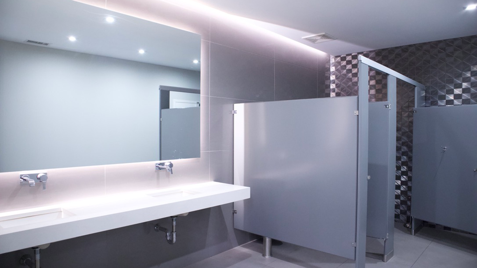 bathroom with 2 stalls at 1455 W hubbard building 