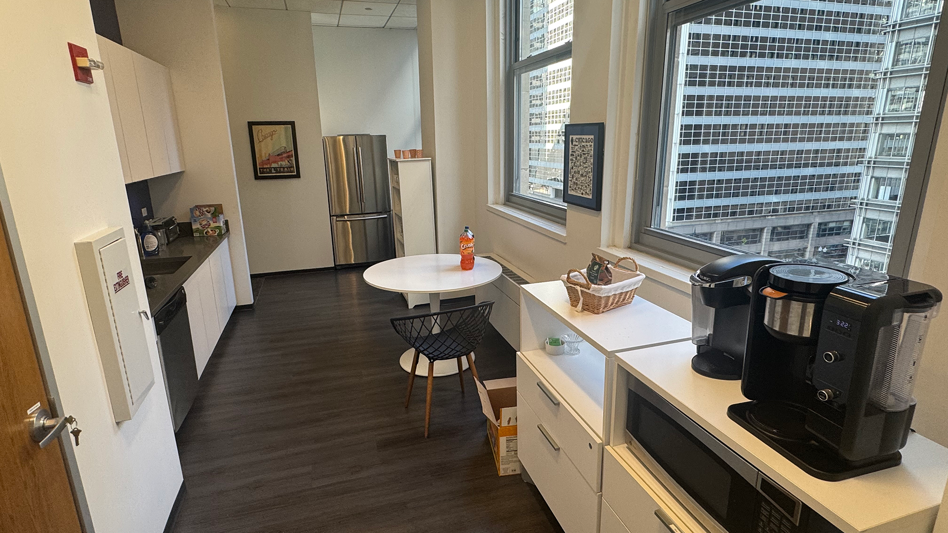 Kitchen area in office at 20 N wacker