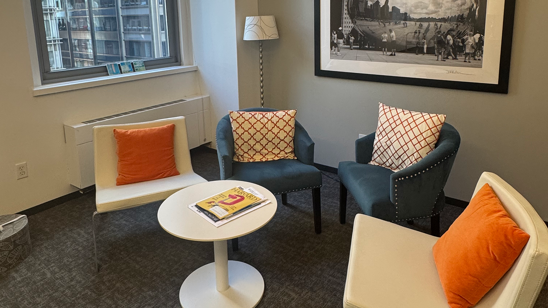 chairs and table in office at 20 N wacker