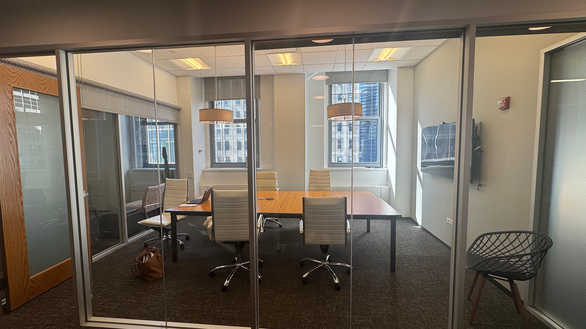 conference room with large table in office at 20 N wacker