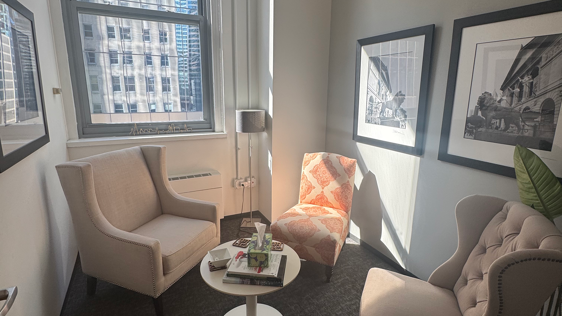 chairs in small table in office at 20 N wacker
