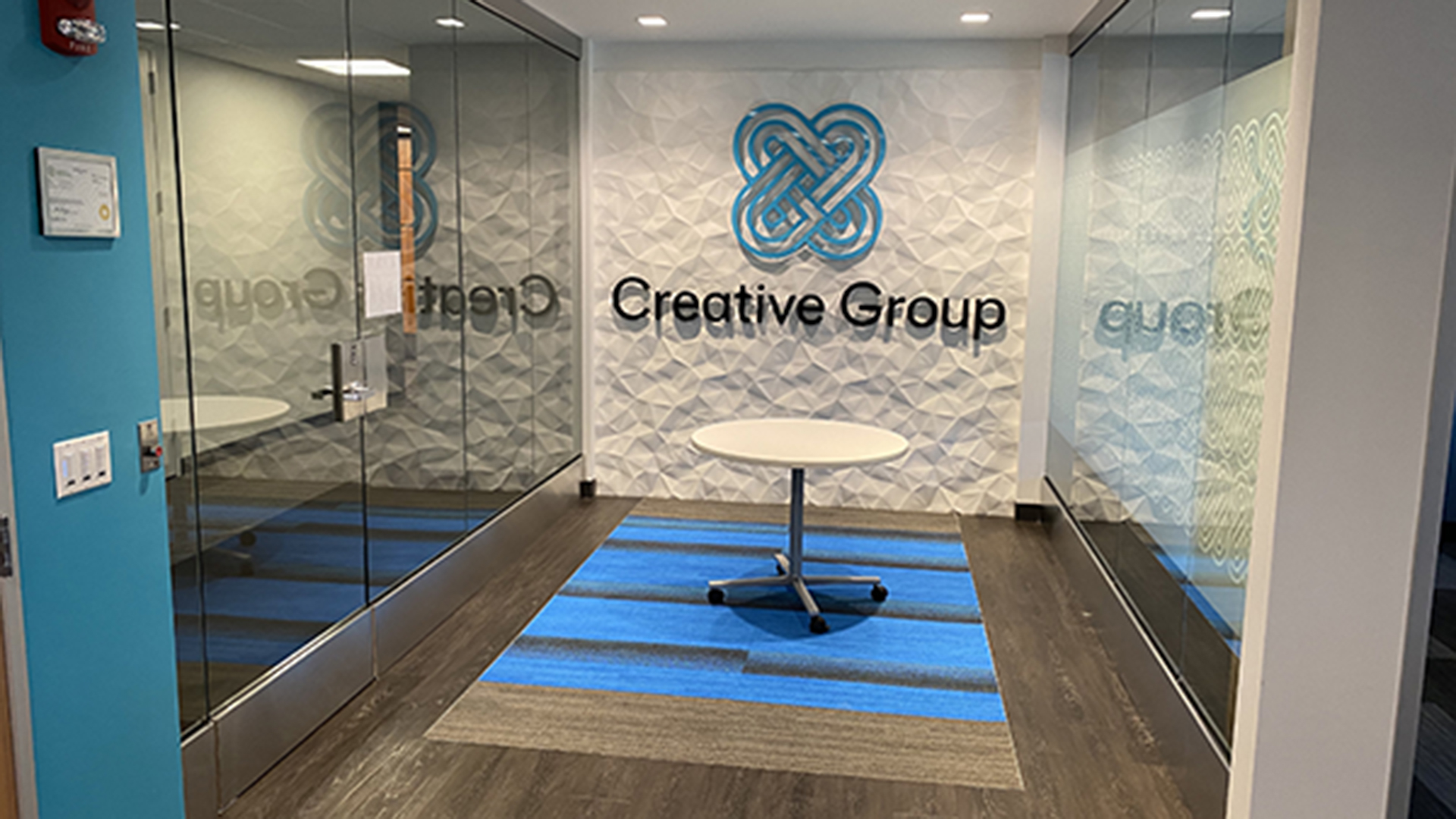 Interior shot of small meeting room in 200 N Martingale Ave