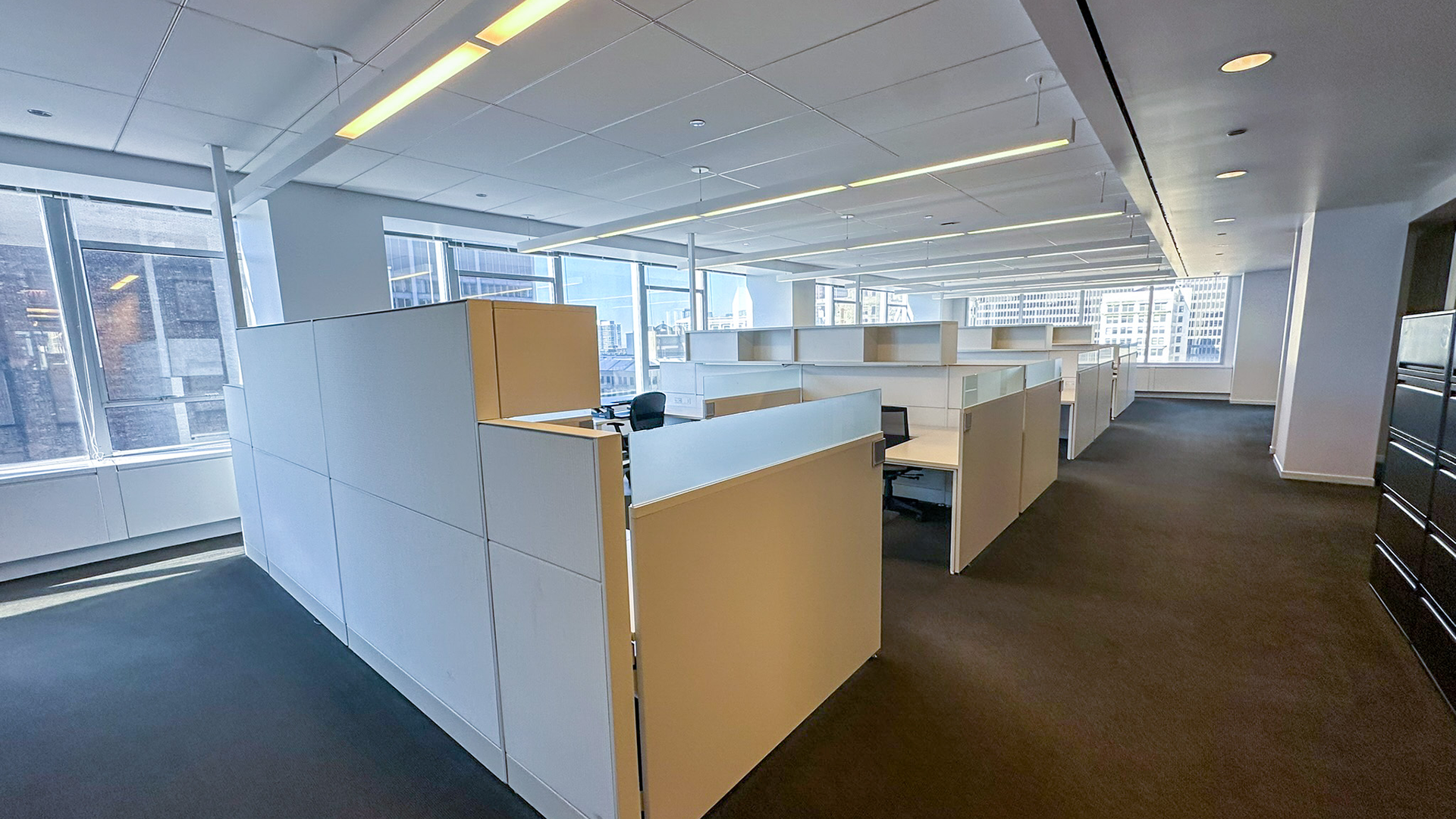 White office cubicles