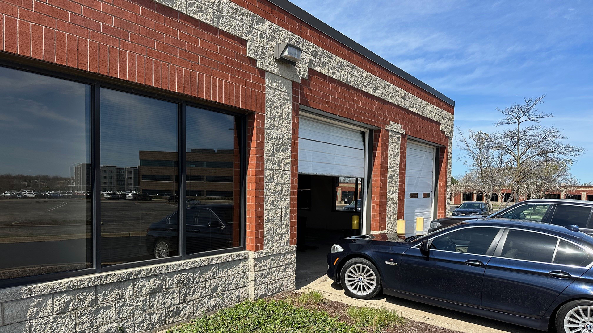 Side shot of building and parking lot