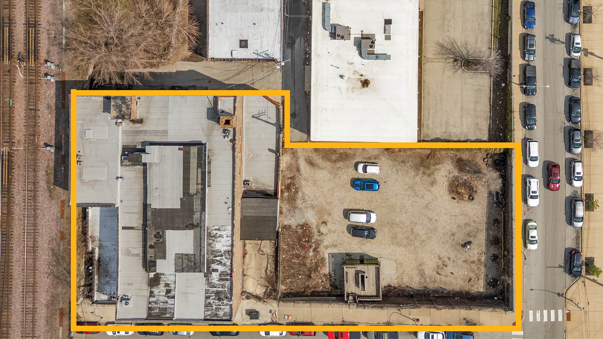 Overhead view of 415-417 N Sangamon Street in Fulton Market Chicago.