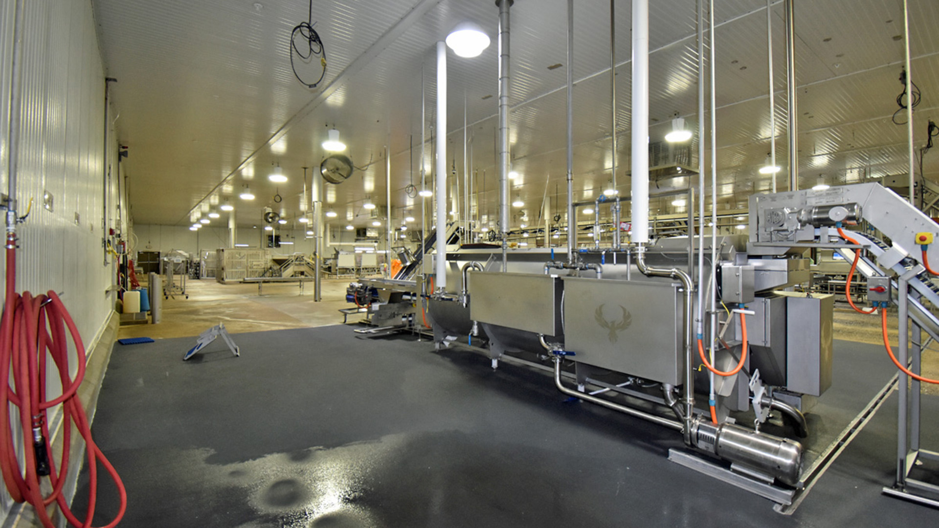 Food production equipment in a refrigerated warehouse at 6 Downing Dr