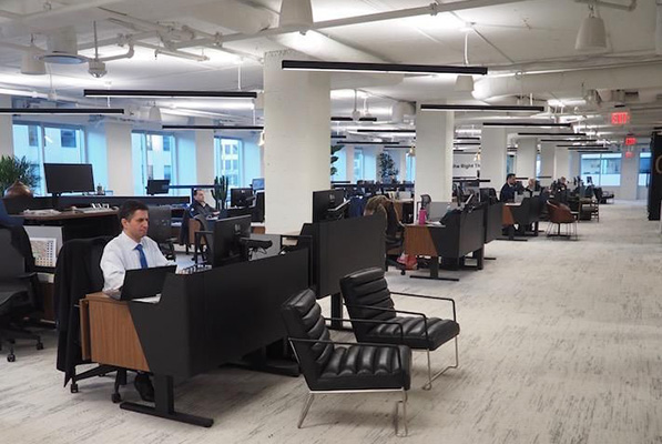 The open floor plan in Cresa's headquarters office