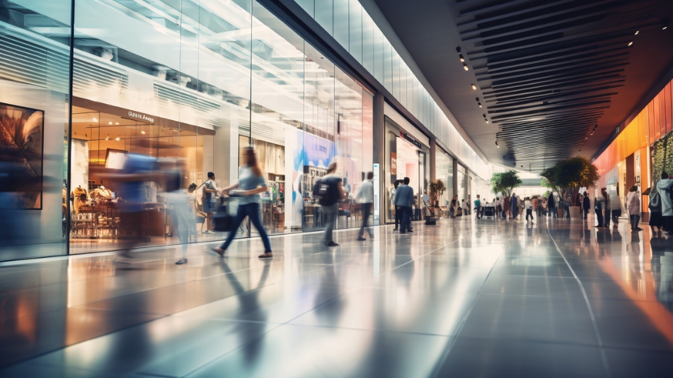 retail center full of people