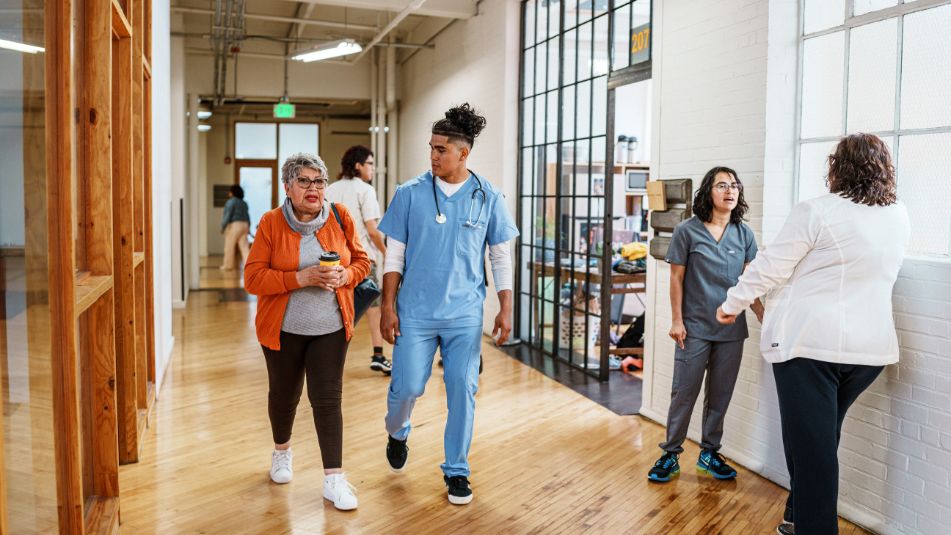 healthcare interior hallway 