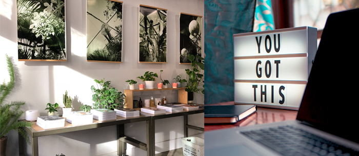 Offices with Plants and Fun Signage