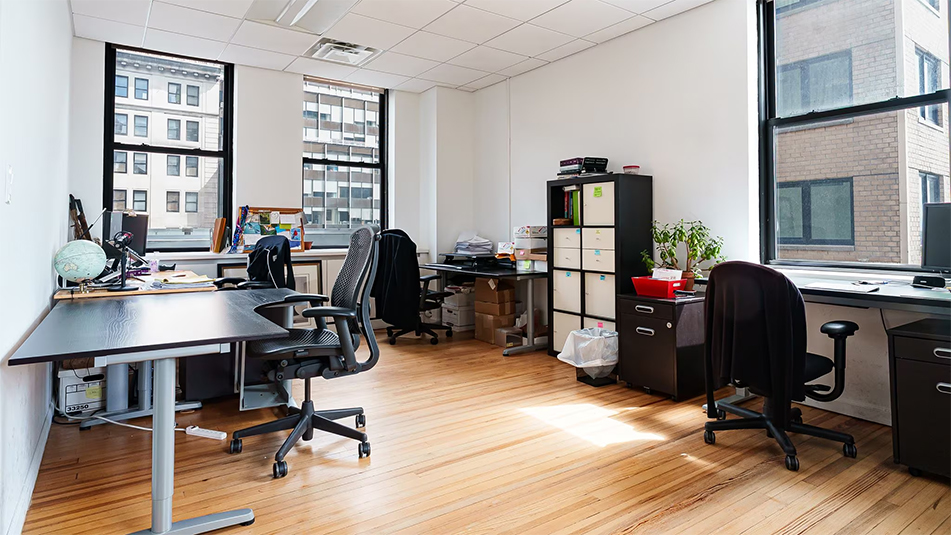 Office space with two desks at 50 Court Steet