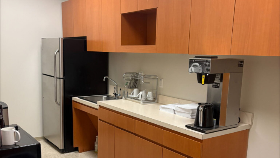 Image of the kitchen area at 14 Wall Street 5th floor