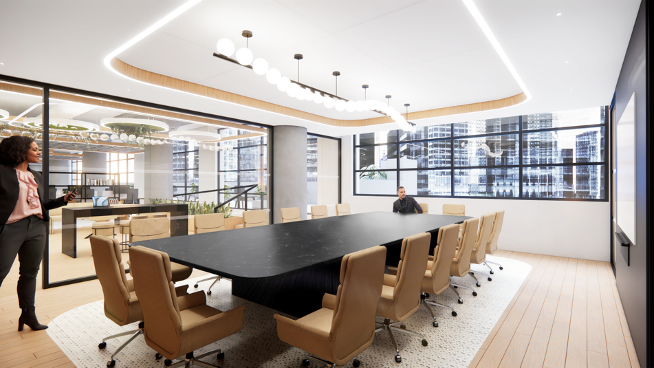 Rendering of a conference room at 1 Soho Square