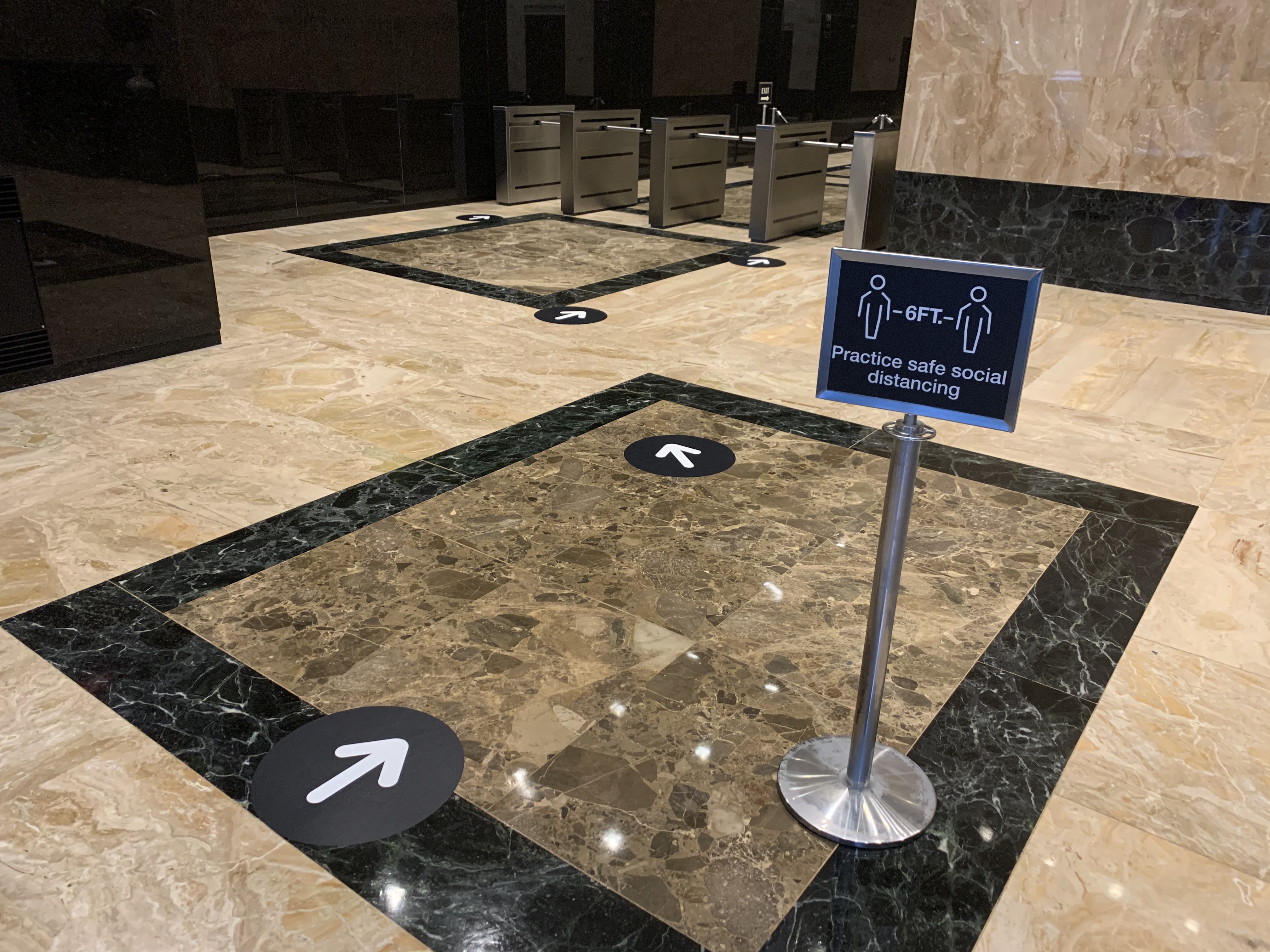 Social distancing office lobby