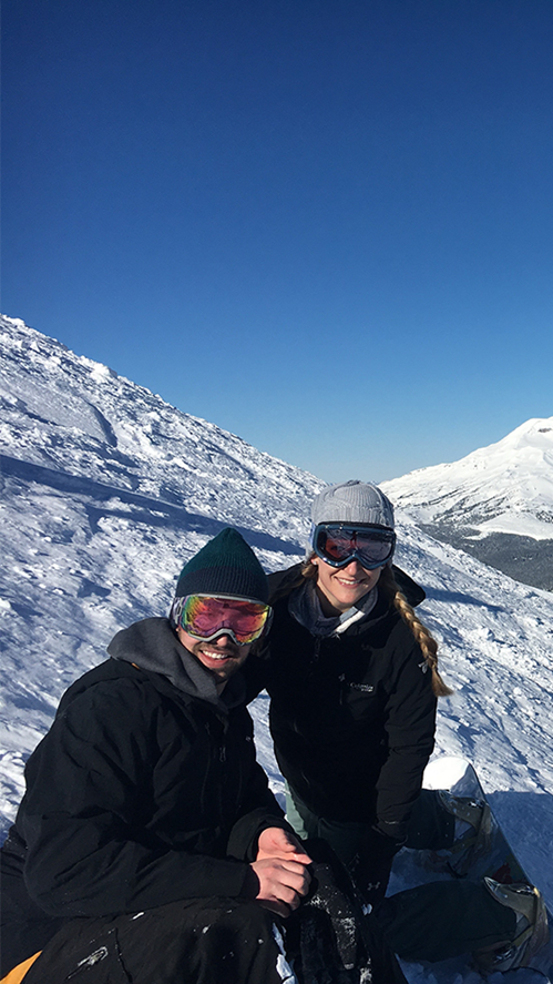 Mike Whitten skiing with his wife