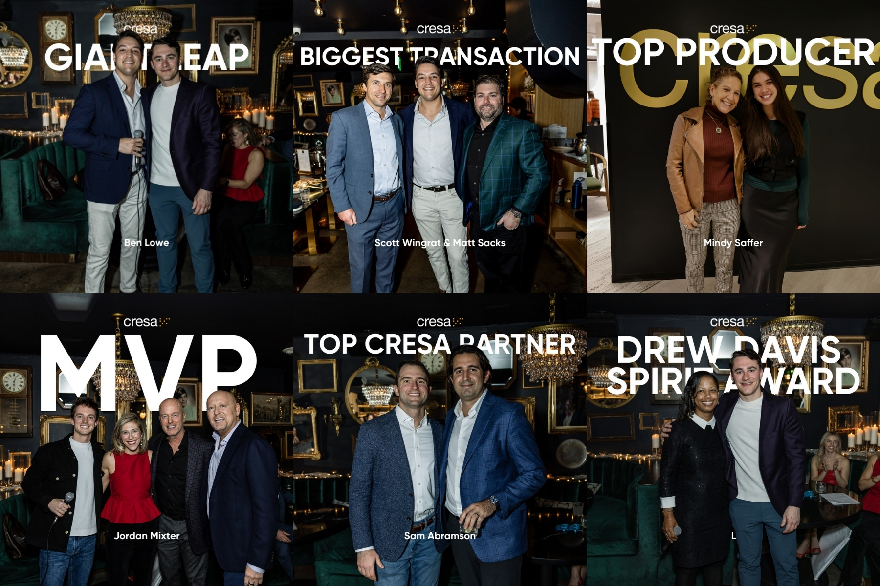 Cresa DC Awards - Ben Lowe, Scott Wingrat, Matt Sacks, Mindy Saffer, Jordan Mixter, Sam Abramson