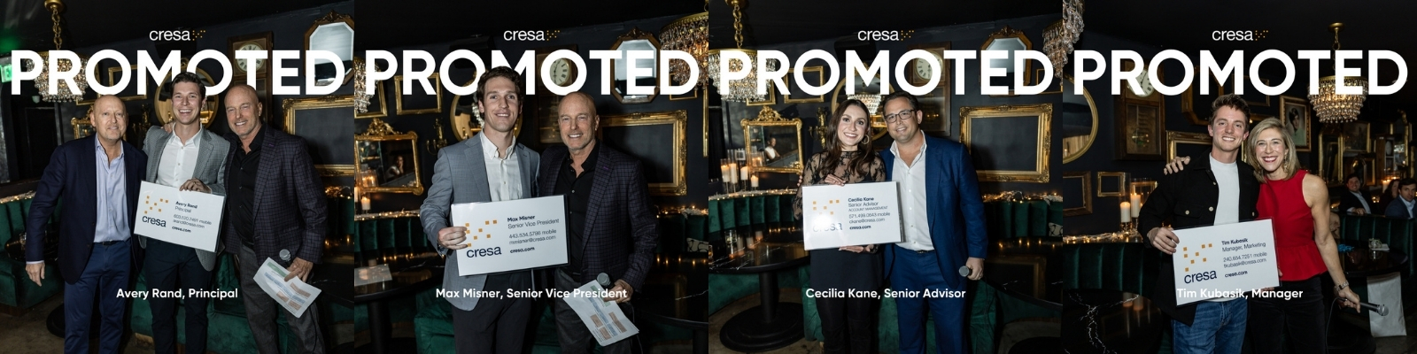 Cresa DC Promotions 2025 - Avery Rand, Max Misner, Cecilia Kane, Tim Kubasik
