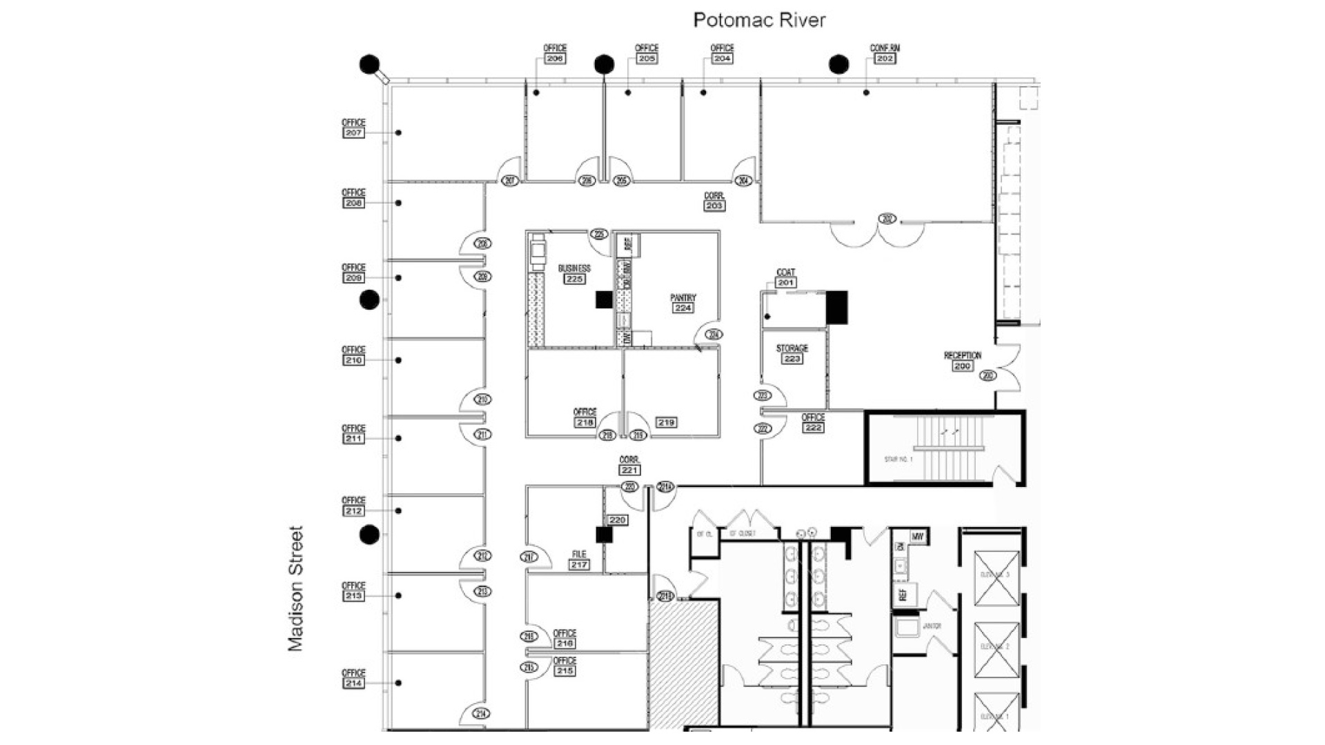 701 N Fairfax St floorplan of office space for lease